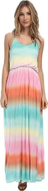 Culture Phit 241167 Womens Racerback Tie Dye Maxi Dress Rainbow Size Large