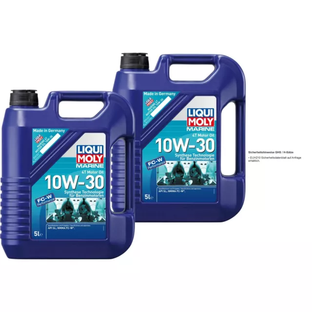 10 L LIQUI MOLY Marine 4T Moteur Huile 10W-30 Synthèse Technologie Api Sm Nmma