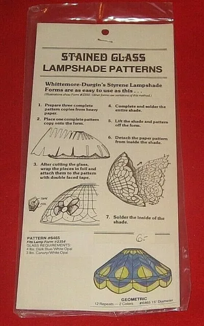 Tiffany-Lampenschirmvorlagen , Whittemore-Durgin ,Pattern , Nr.6465 GEOMETRIC