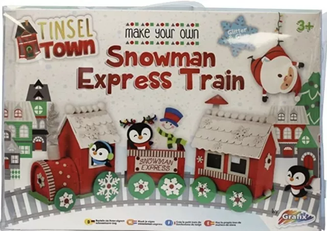 Juego de artesanías de tren expreso Grafix RB01-0147 haz tu propio muñeco de nieve nuevo con etiquetas