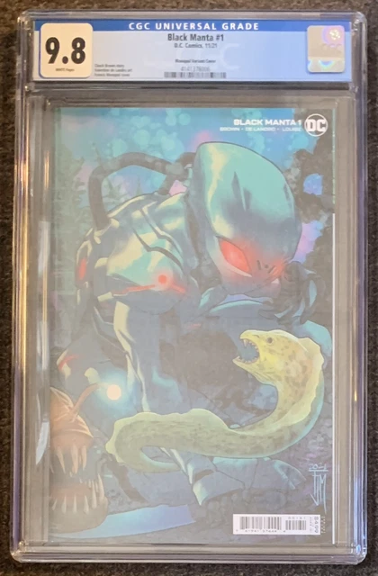 Black Manta #1 CGC 9.8 White Pages 1:25 Manapul Variant DC 2022