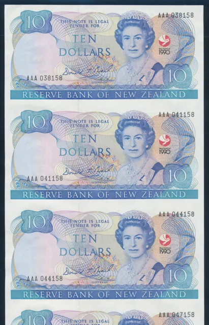 New Zealand: 1990 $10 150th Anniv "UNCUT SHEET OF 4". P176 UNC Cat $150