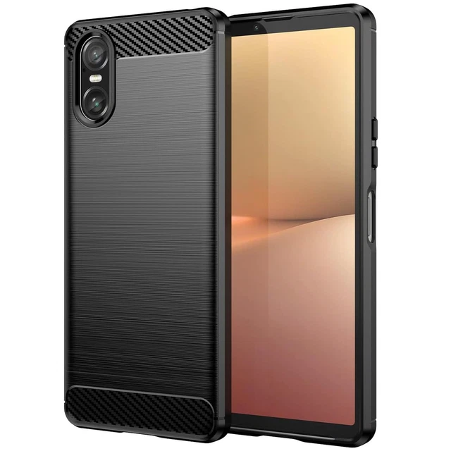 Schutzhülle Für Sony Xperia 1 V – Ultradünne 600D-Aramidfaser-Hülle, Schwarz, Kabelloses Laden Möglich