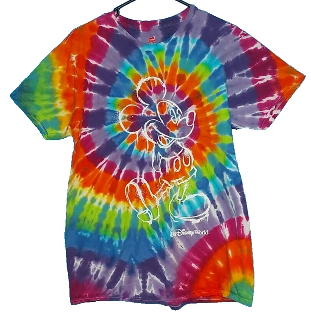 WALT DISNEY WORLD Mickey Mouse T Shirt Mens Large Tie Dye Disney Parks