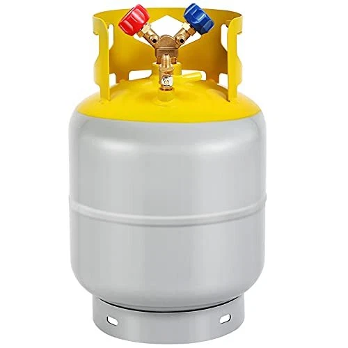Refrigerant Recovery Tank with Double Valve Collar Design Reusable Save Valve