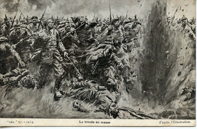 Ww1 // Cpa / Guerre Militaire // La Trouee En Masse