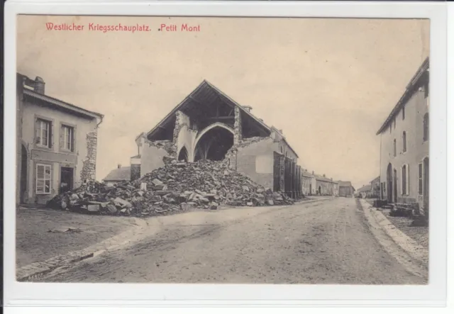 AK Petitmont, Meurthe-et-Moselle, 1 WW, Feldpost 10. Komp.Ers.Inf. Rgt., 1915