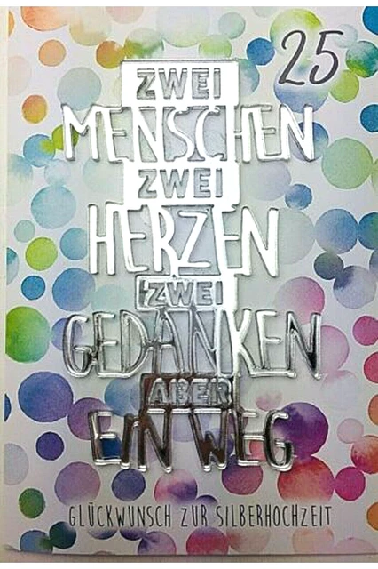 KARTE ZUR SILBERHOCHZEIT Silberhochzeitskarte mit Spruch Ein Weg Silber