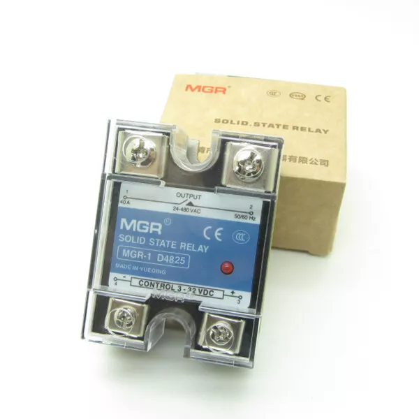 25A SSR Solid State Relay DC - AC DC3-32V Control AC24-480V D4825 Output AC Load