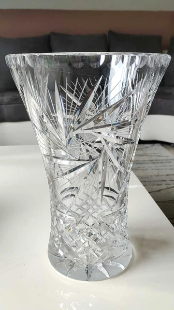 Grand Vase En Cristal Waterford - Édition Calder Pile Driving Boca Raton - Vintage Neuf
