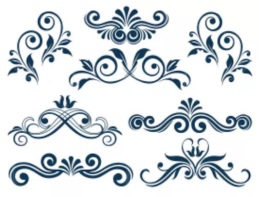 Victorian Swirls Scrolls Floral Flourish Waterslide Decal PIC YOUR COLOR MIS546