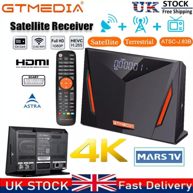 GTMEDIA V8 UHD 4K/HD Satellite Receiver DVB-S2/S2X/T/T2/C Sat+WIFI For SKY Mars