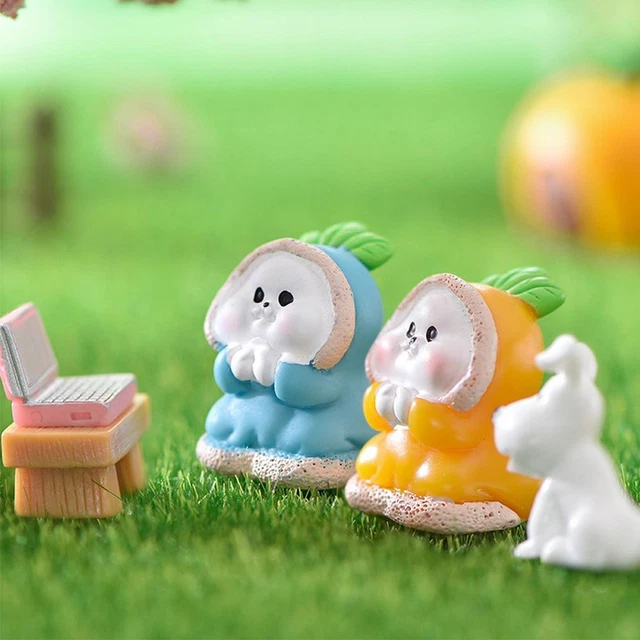 jardin Figurine lapin radis Miniature Couple Bunny Micro aménagement paysager