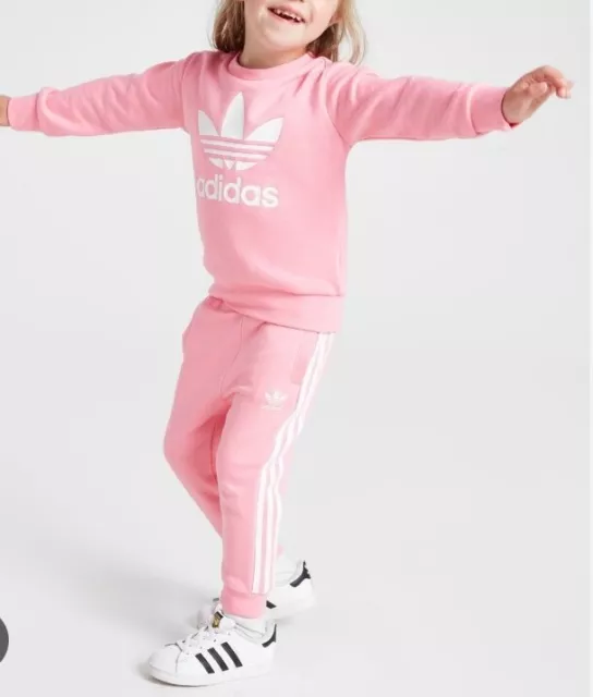 Adidas Infant Baby Girls Set Tracksuit Toddler Kids Age UK 0-3M - 4 Years