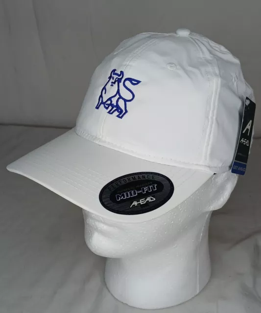 Merrill Lynch Golf Hat Bank America Strapback White Embroidered Bull AHEAD Cap 2