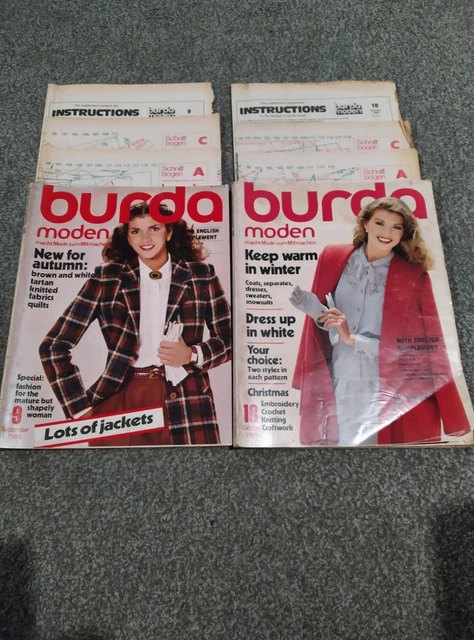 Magazine Burda Moden Automne 1987 – N°8 – Tendances Manteaux & Couture – Occasion