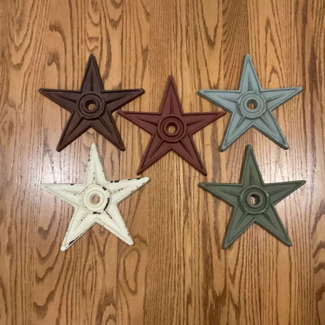 5 Cast Iron Stars Architectural Stress Washer Texas Lone Star Rustic Ranch 9"