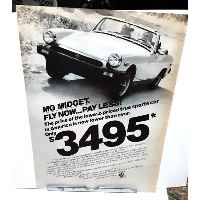 MG Midget Sports Car vintage 1977 Magazine Print Ad