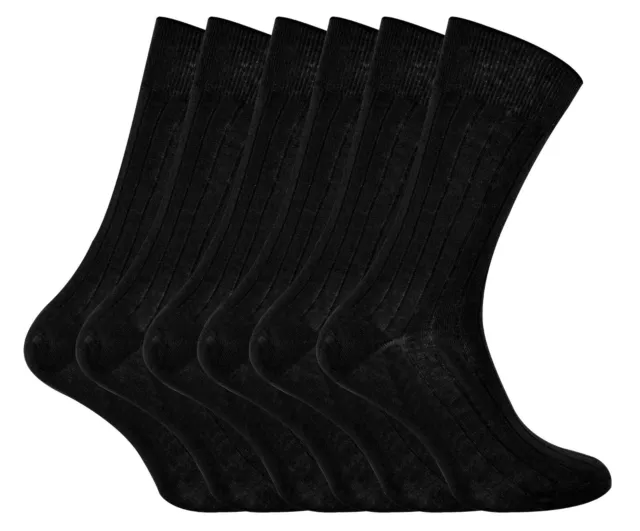 Herrensocken aus 100 % ägyptischer Baumwolle | 6 Paar | nahtlose schwarze Socken in 3 Größen