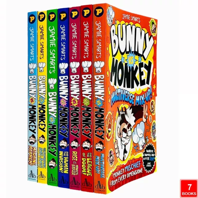 Bunny vs Monkey Collection 7 Books Set by Jamie Smart Human Invasion, Maniacal