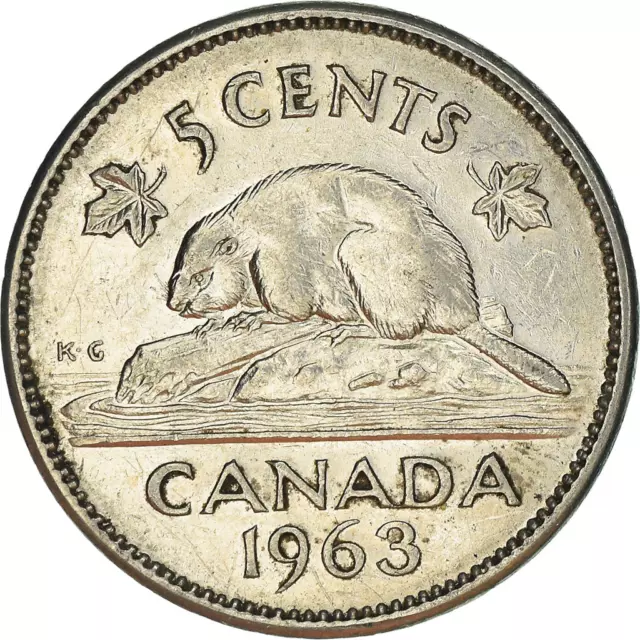 Canadian Coin Canada 5 Cents | Queen Elizabeth II  | Beaver | 1963 - 1964