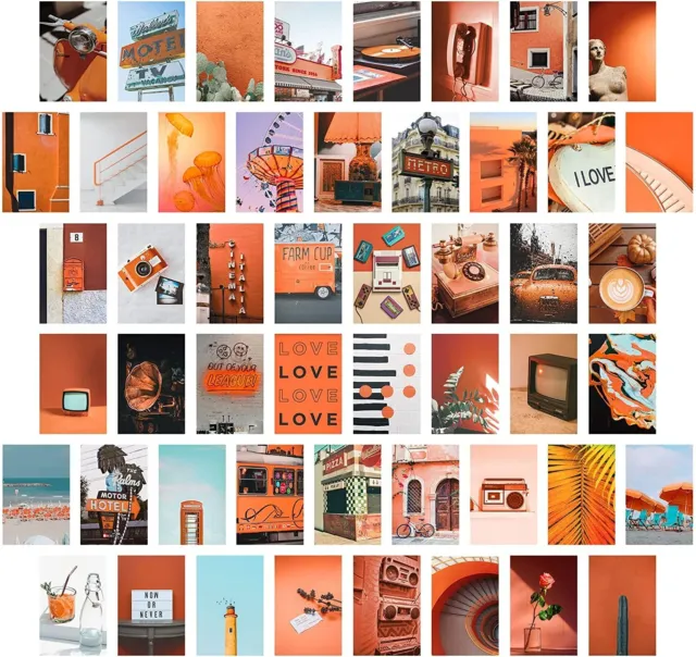 WALL COLLAGE KIT Retro Aesthetic Pictures 50pcs Photo Collage Kit ...