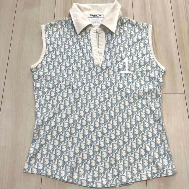 Christian Dior J'adore Trotter Sleeveless Tank Top Golf Wear Blue Size6 Vintage Christian Dior J'adore Trotter Sleeveless Tank Top Golf Wear Blue Size6 Vintage