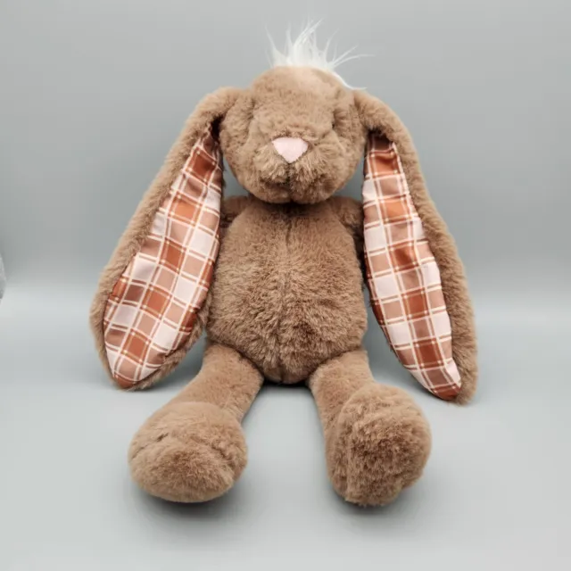 Plushible Bunny Rabbit Plush 14" Plaid Ears Sewn Eyes Easter Stuffed Animal Toy