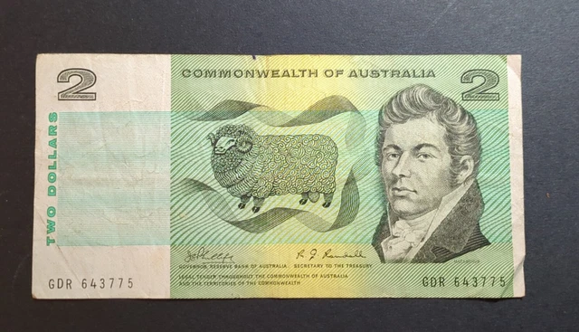 AUSTRALIA $2 TWO Dollar Banknote Johnston / Stone Banknote $9.90 ...