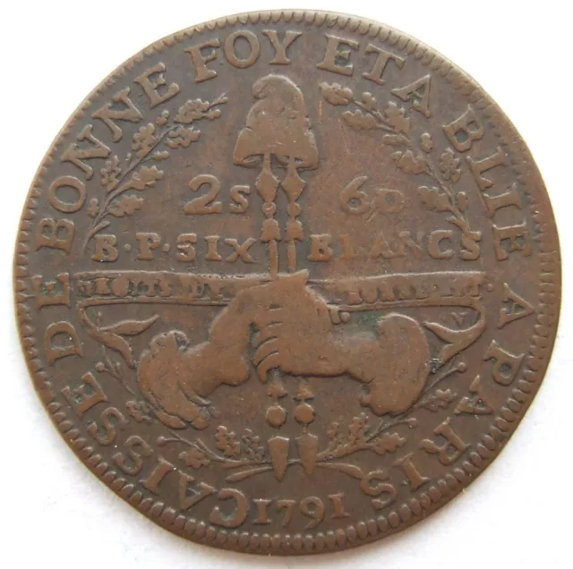 Moneta Francia 2 sols 6 denari 1791 in bella 2