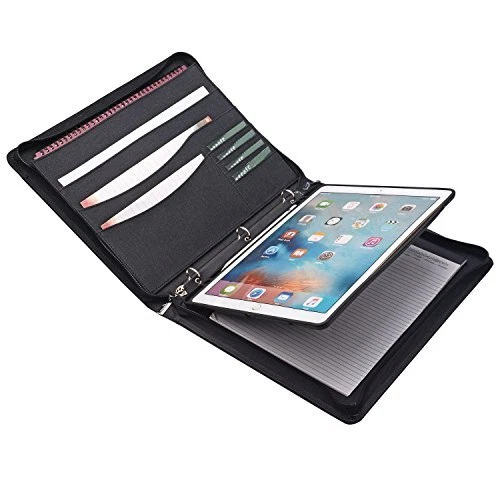 iCarryAlls Zipper Binder Portfolio with iPad Holder Notepad Holder Organizer ...
