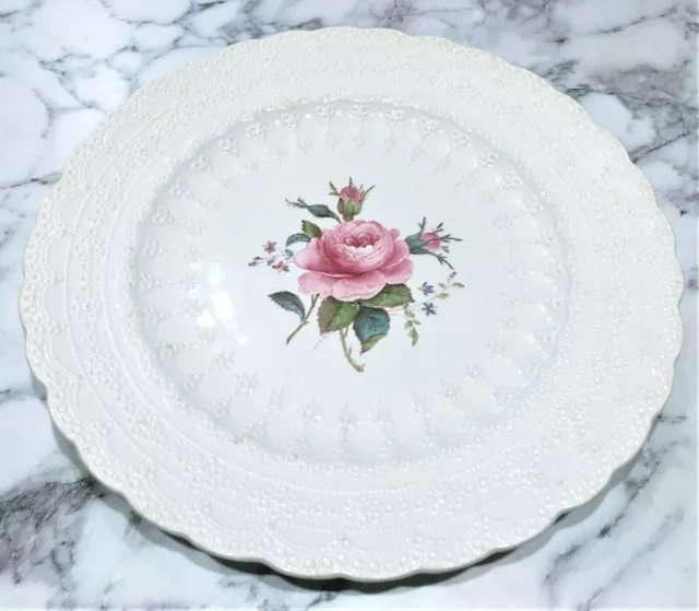 Early Spodes Jewel Billingsley Rose Dinner Plate Pink Tower Mark Made In England