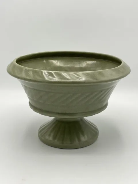 Vintage Haeger Pottery Green Ceramic Pedestal Planter USA