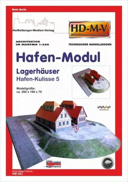 HD-M-V  Modellbau  Hafen-Modul Lagerhäuser, Hafen-Kulisse 5, Maßstab 1:250