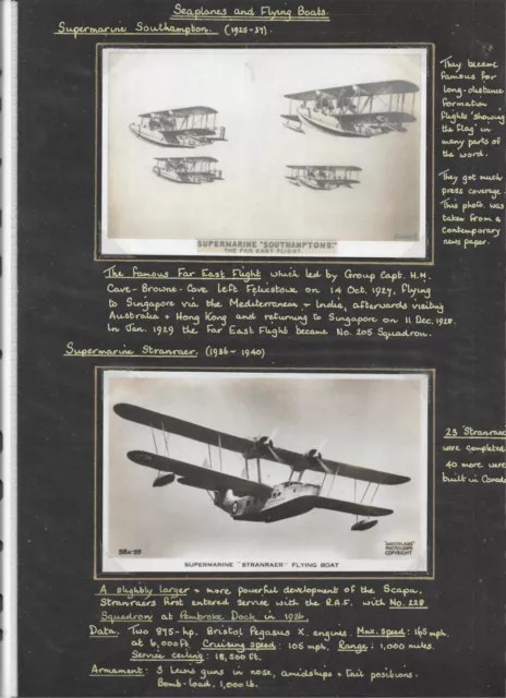 LUFTFAHRTGESCHICHTE - Supermarine 'Scapa' - 'Stranraer' - 'Southampton' - 3 Bilder.