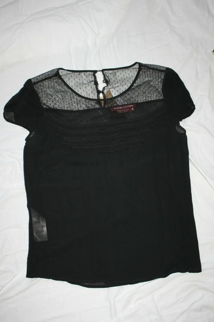 Haut Court Comptoir Des Cotonniers En Coton Et Soie Noir - Taille 38, Occasion Très Bon état