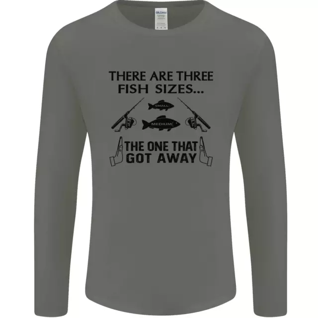 T-shirt a maniche lunghe da uomo divertente pesca pesca pescatore tre taglie