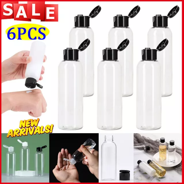 6PCS 100ml Travel Bottles for Toiletries Holidays Fliptop Small Dispenser Bottle