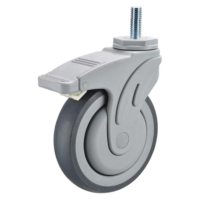 GRAINGER APPROVED P17S-RP050K-ST1-TB-001 Single-Wheel Threaded Stem Caster,5"