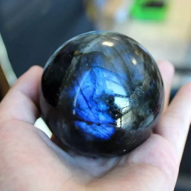 Labradorite Sphere Natural Quartz Crystal Ball Meditation Healing Reiki-Stone