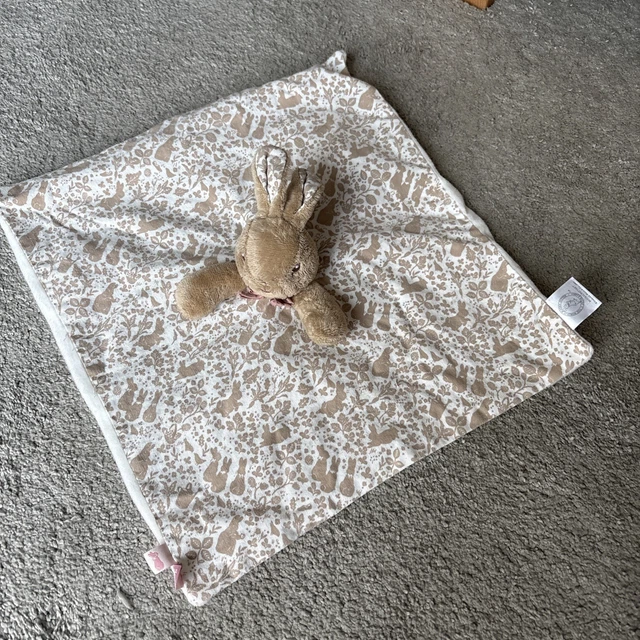 BEATRIX POTTER PETER Rabbit Flopsy Bunny Baby Comforter Brown Cream ...