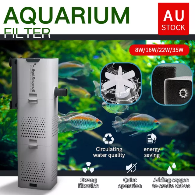 ECO 3 in 1 Fish Tank Aquarium Submersible Water Power Filter Pump 500-1500L/H AU