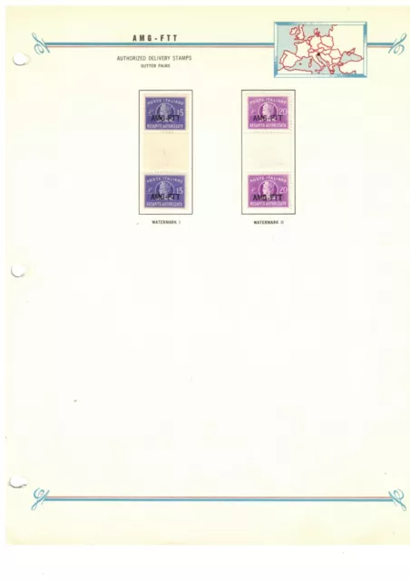 Trieste AMG-FTT 1949 Authorised Delivery Gutter Pairs MLH on Bush Album Page