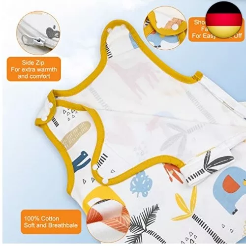 FLYISH DIRECT Baby Schlafsack für Neugeboren und Kinder, 0.5 Tog Schlafsack 3