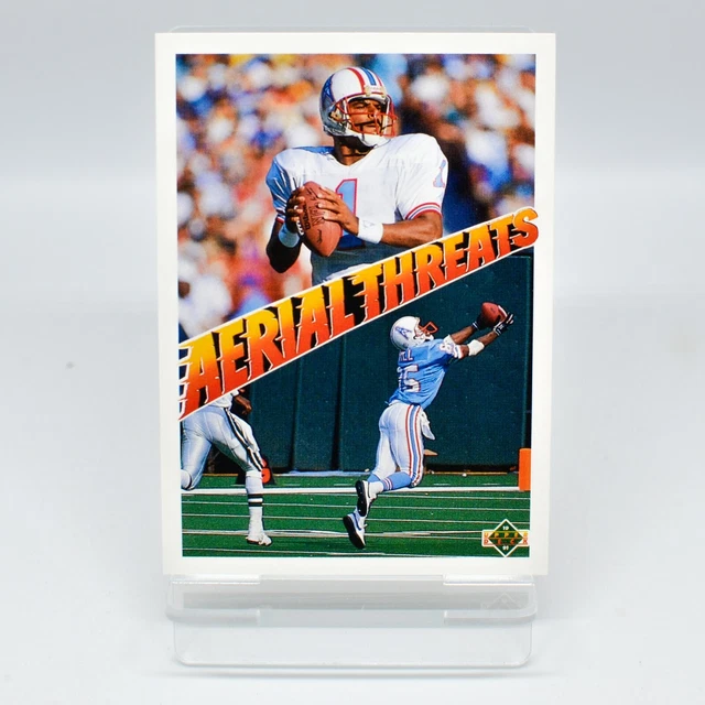 Warren Moon Drew Hill Houston Oilers #33 Aerial Threats Upper Deck 1991