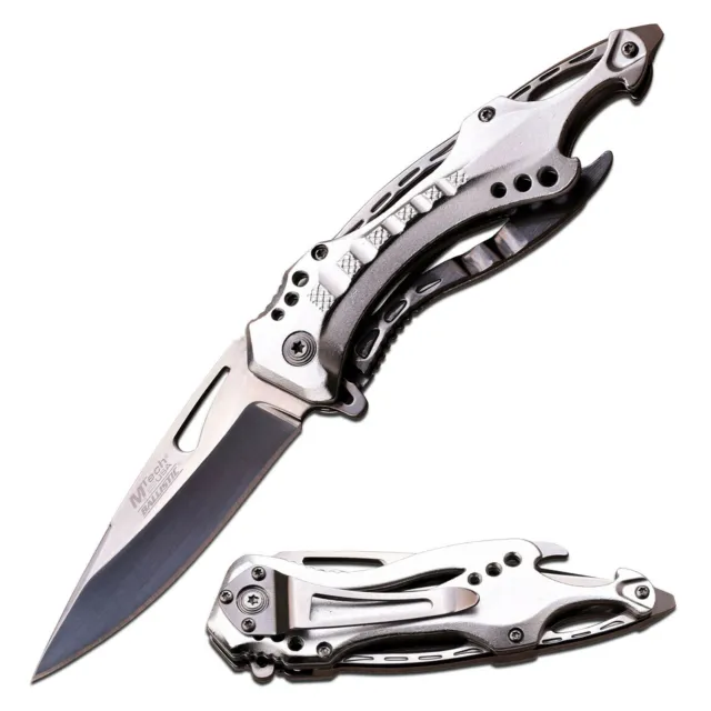 MTech USA MT-A705SL SPRING ASSISTED KNIFE SILVER COLOR