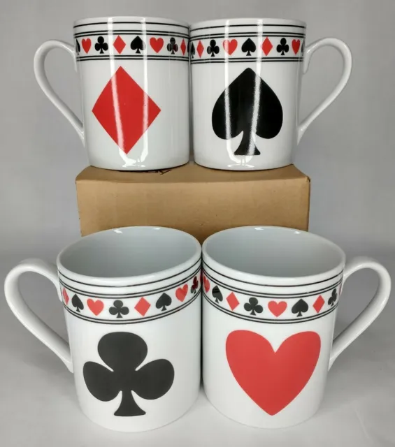 I. Goldinger & Co. 12 oz Playing Card Suits Coffee Mugs Set Of 4