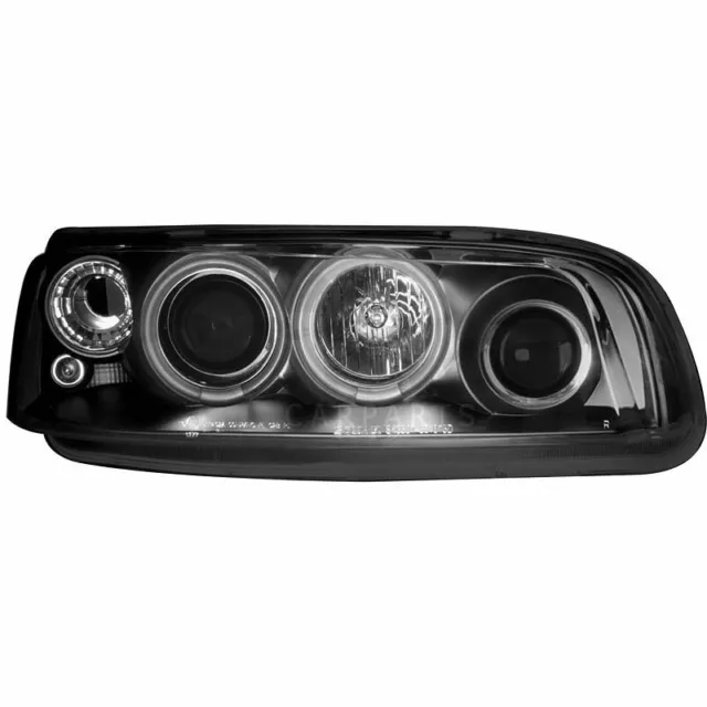 2x Faro Fiat Punto 99-03 Neon Angel Eyes CCFL Anelli Fari di Posizione Black Fcb