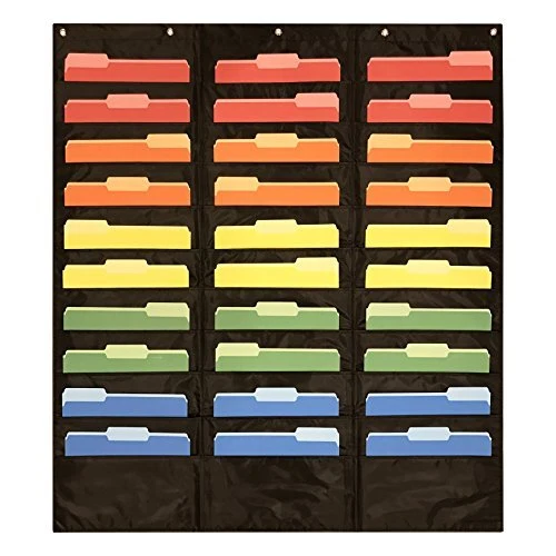 Essex Wares 30 Pocket Storage Pocket Chart, Hanging Wall File Organizer