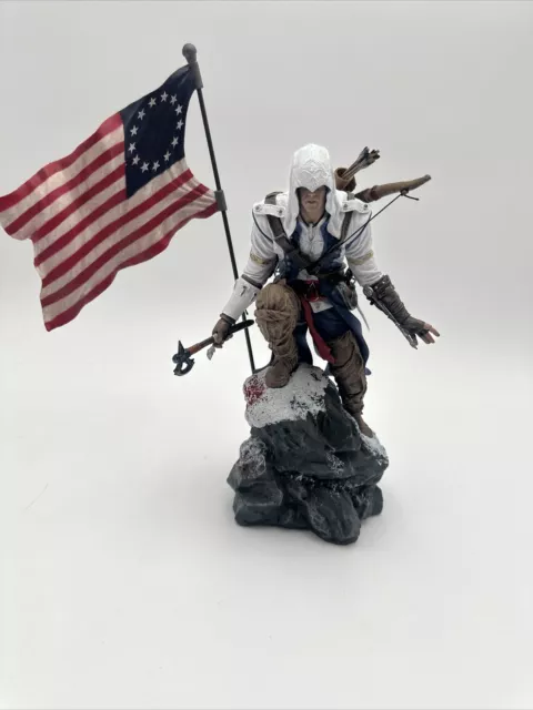 Assassins Creed 3 III Connor Statue Limited Collectors Edition with flag 2012